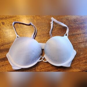 Victorias Secret Rhinestone Embellished Sexy Bombshell Plunge Bra Lavender 34B‎
